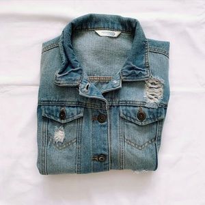 Distressed Denim Jean Jacket
